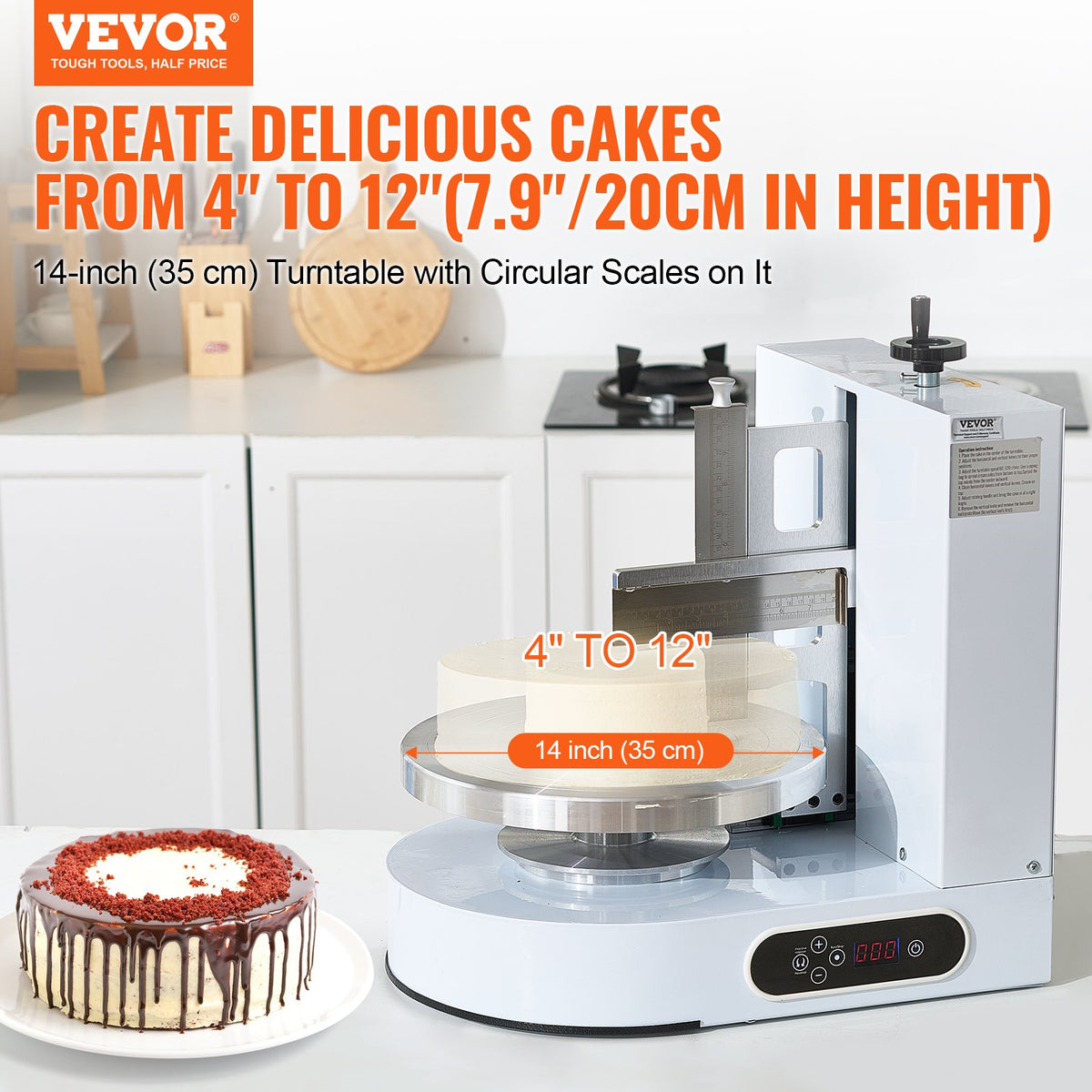 Cake Decorating Machine Cake Frosting Spreading For 4' To 12' Cake White