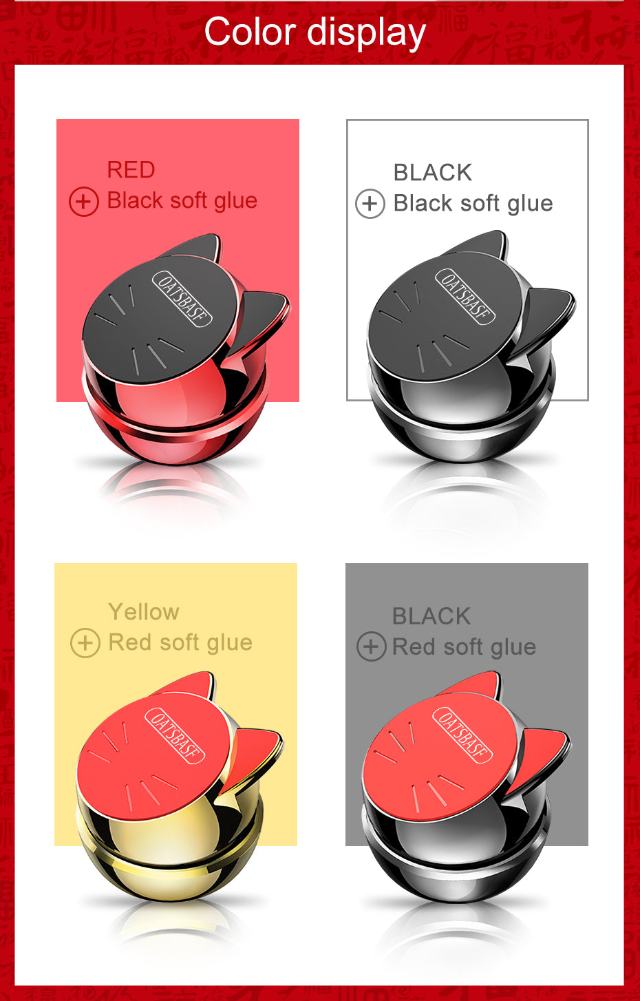 OATSBASF Universal Car Holder for Cellphone 360 Degree GPS Magnetic Mobile Phone Holder for Xiaomi Redmi Note 7 Magnetic Mount Holder - 0 - CJ