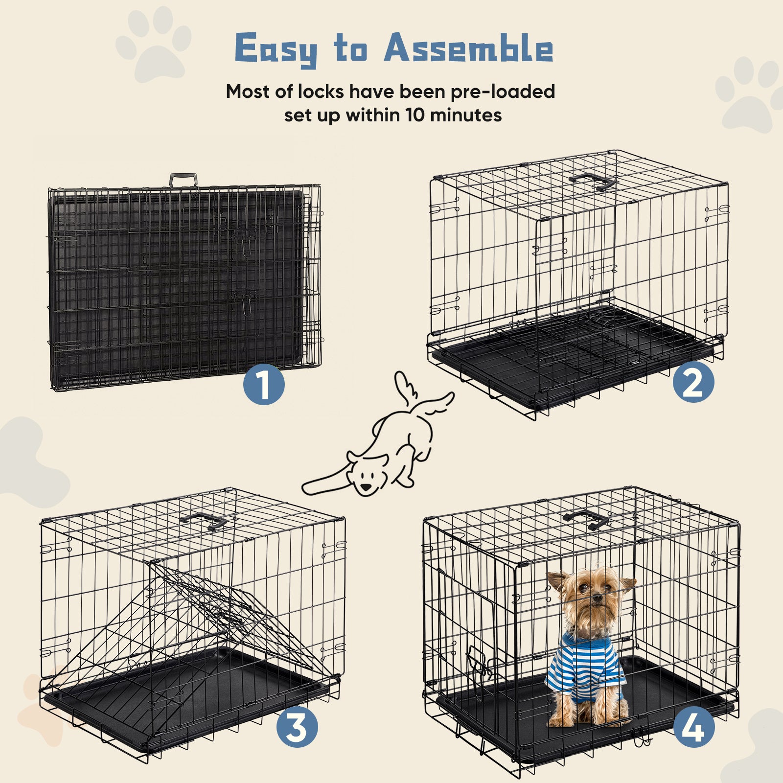 24 - 30 Inch Single Door Dog Cage - 5 - CJ