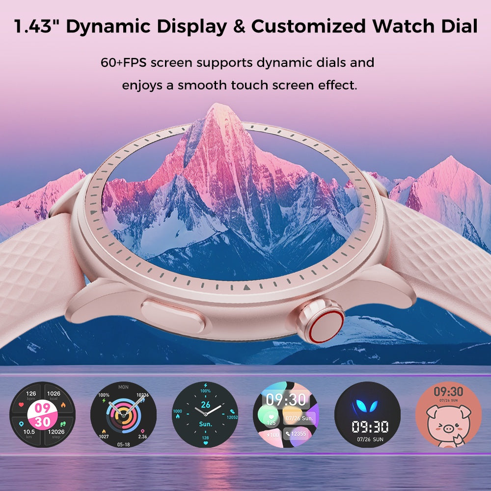 Round Screen Smartwatch, 1.43in HD 3ATM Waterproof, Equipped With Heart Rate Detection, Sleep Monitoring, And Step Tracking,100 Sports Modes Movement Monitor Holiday Gifts Fashion Watches - 5 - CJ