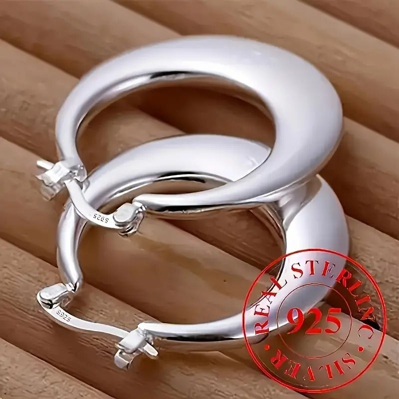 Circle Earrings, Simple And Grand, Outline Elegant Contours With Smooth Lines, Featuring A Soft Luster That Adds A Touch Of Sophistication To Your Outfit. - 5 - CJ