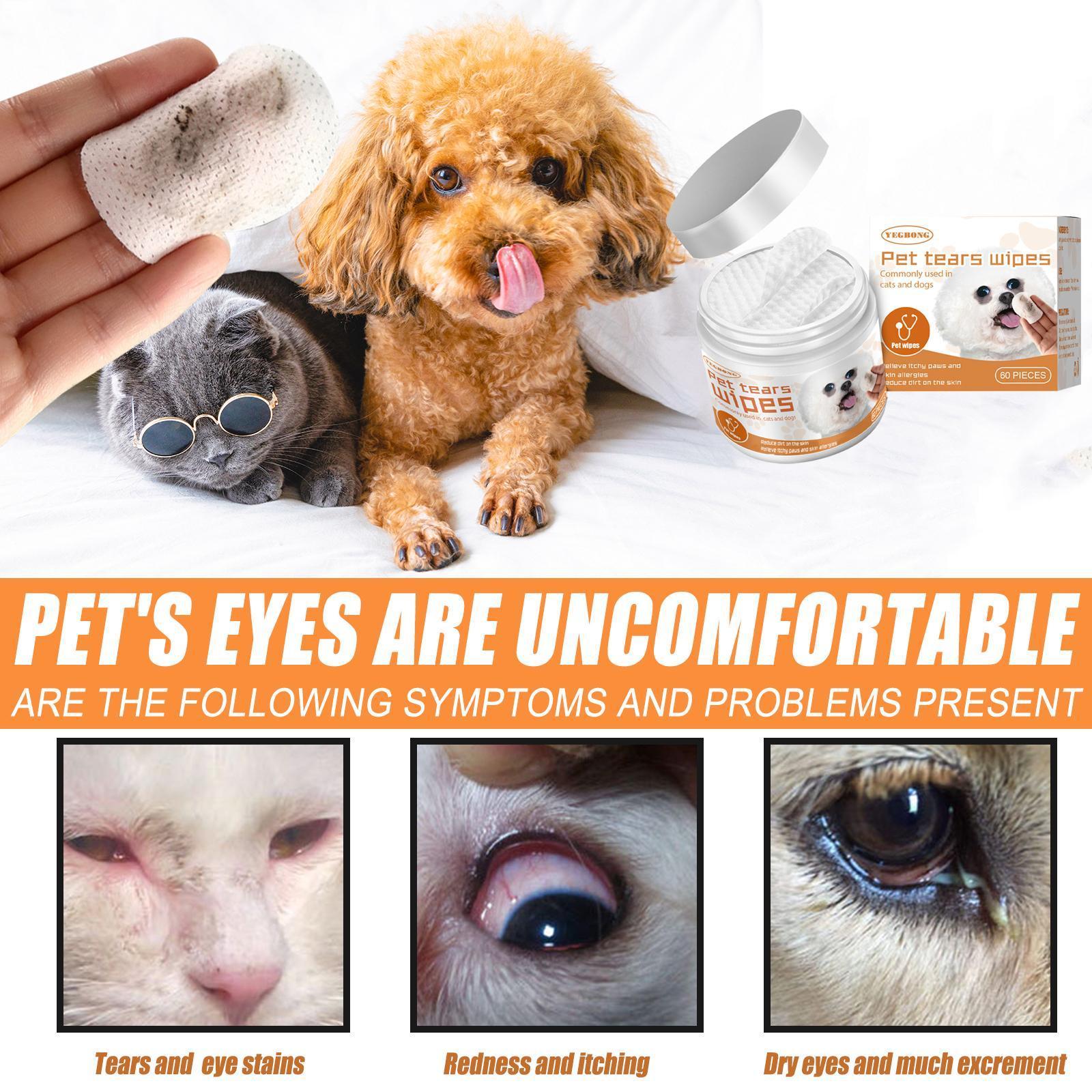 Yegebang Pet Wipes For Cleaning Dogs And Cats Tear Stains Eye Cleaning Wipes Eye Dirt Cotton Pads - 5 - CJ