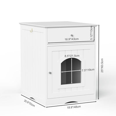 Wooden Pet House Cat Litter Box Enclosure With Drawer Side Table Cat Home Nightstand - 5 - CJ