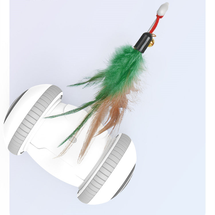 Interactive Cat Toy With Interchangeable Heads  Pet Feather Toys - 0 - CJ - Funny cat robot - USB - CJMY141924601AZ