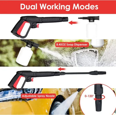 Electric High Pressure Washer 3000PSI Max 2.6GPM Powerful Car Washer Pressure Cleaner With Adjustable Spray Nozzle Soap Dispenser IPX5 Waterproof For Patio Garden Driveway - 5 - cjdropshipping