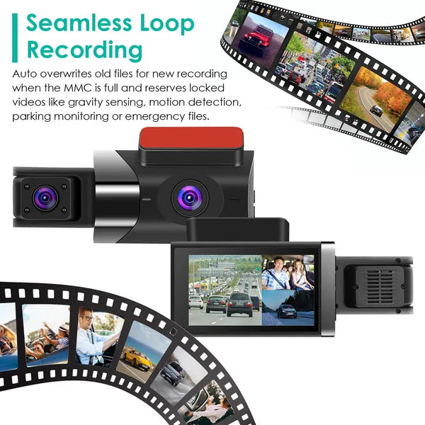 2K Car DVR 3 Channel Dash Cam Camcorder Camera Recorder With 140 Angle GPS WiFi Night Vision G - sensor Loop Recording Parking Monitor - 5 - cjdropshipping