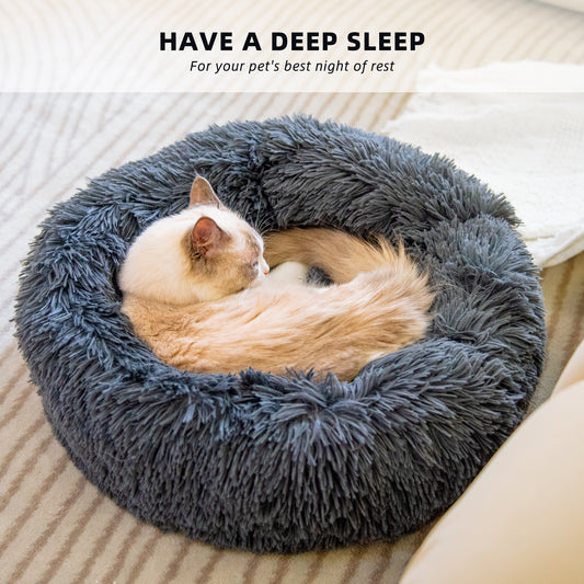 Dog Beds For Small Dogs Round Plush Cat Litter Kennel Pet Nest Mat Puppy Beds - 0 - CJ