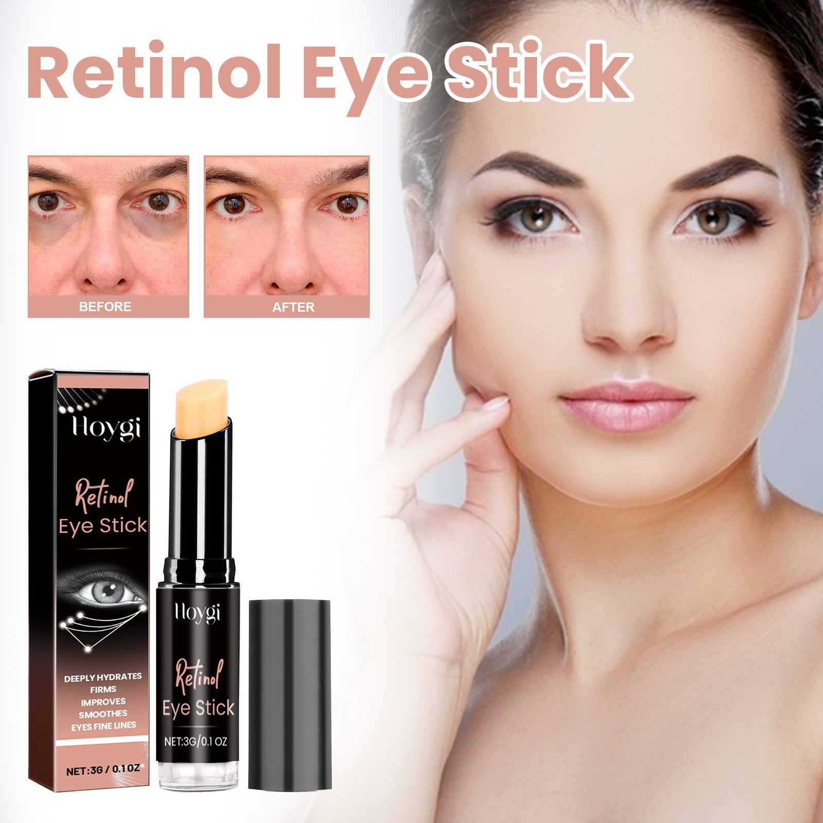 Hoygi Retinol Eye Stick, Brightening And Firming Skin Around Eyes Fade Eye Lines Dark Circles Anti - Aging Eye Cream - 5.0 - CJ