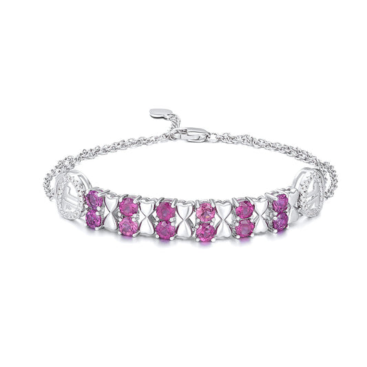 S925 Sterling Silver Purple Garnet Bracelet Women Fashion Zircon Light Luxury Jewelry - 4 - CJ