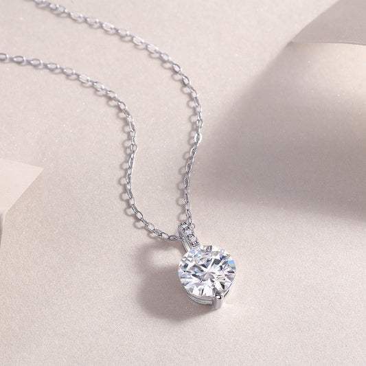 1A Lifetime Of Brilliance - A Fashionable And Luxurious Diamond Jewelry Pendant Set With 2 - carat Moissanite S925 Sterling Silver And Platinum Plating Prohibit TikTok sales - 5 - CJ