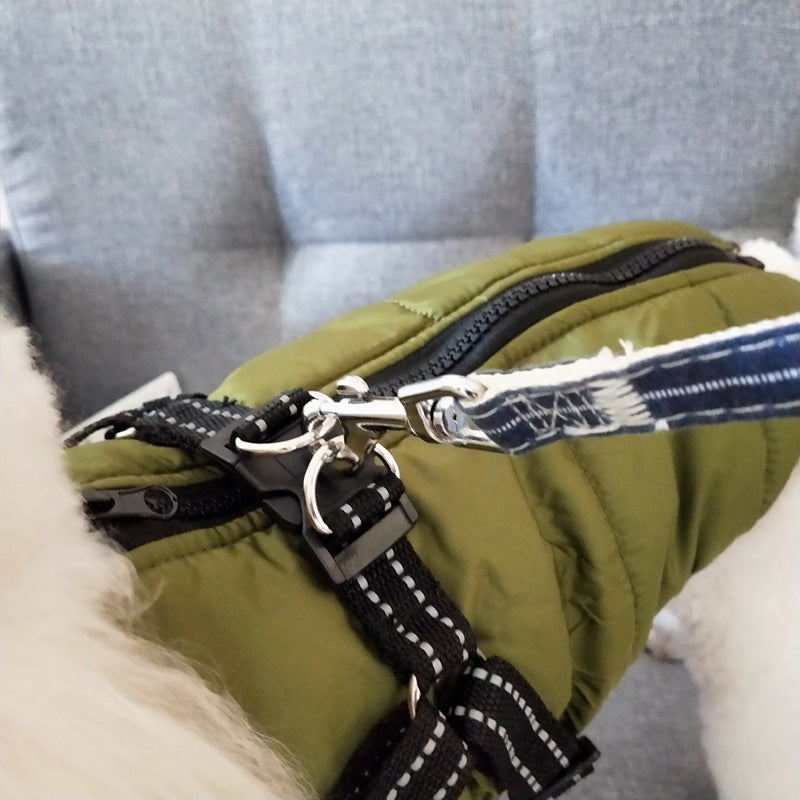 Waterproof Dog Clothes Winter Dog Coat With Harness Warm Pet Clothing Big Dog Jacket Chihuahua Labrador Coat Costume - 0 - CJ