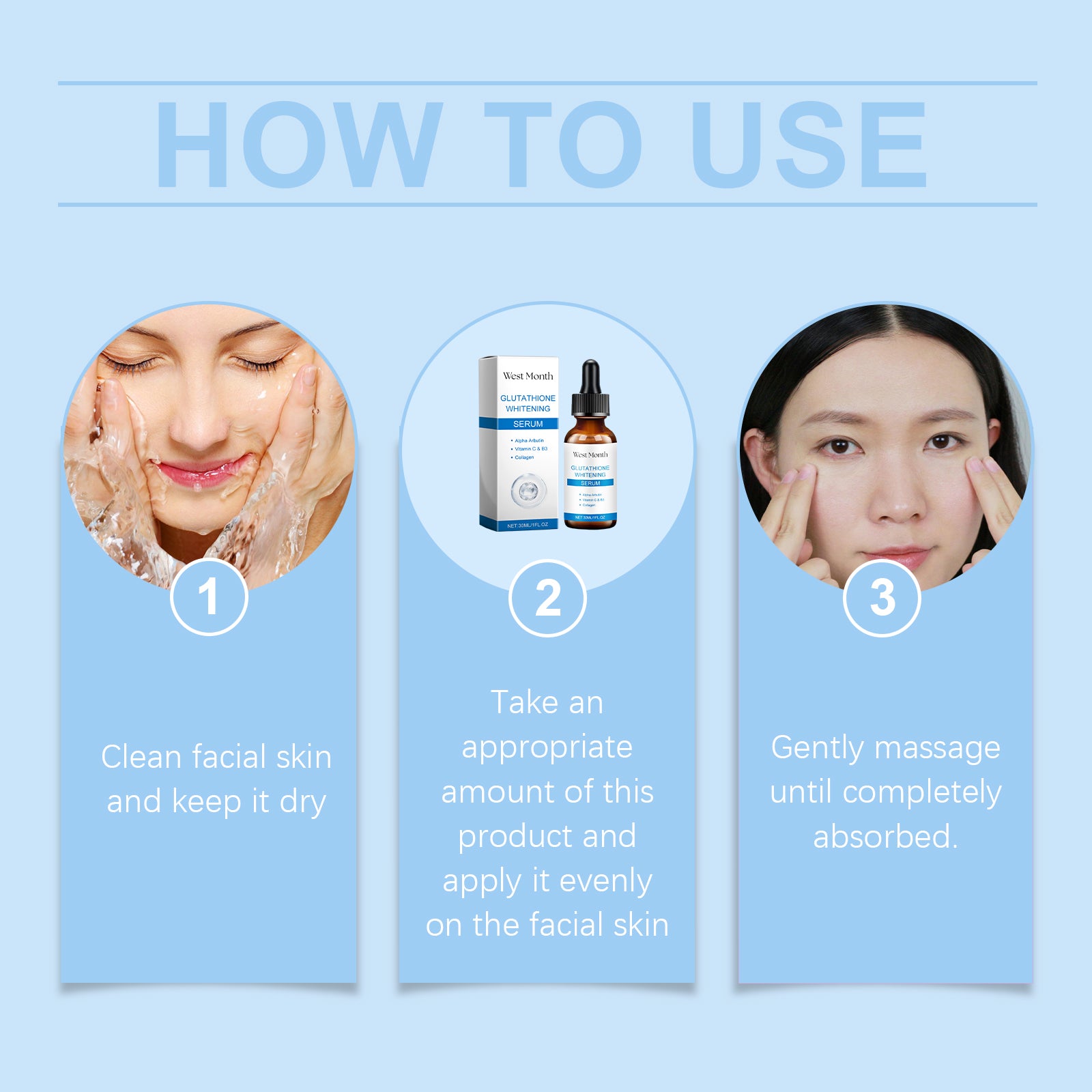 West&Month Glutathione Brightening Serum, Moisturizing, Nourishing And Moisturizing Face Care Serum - 5 - CJ