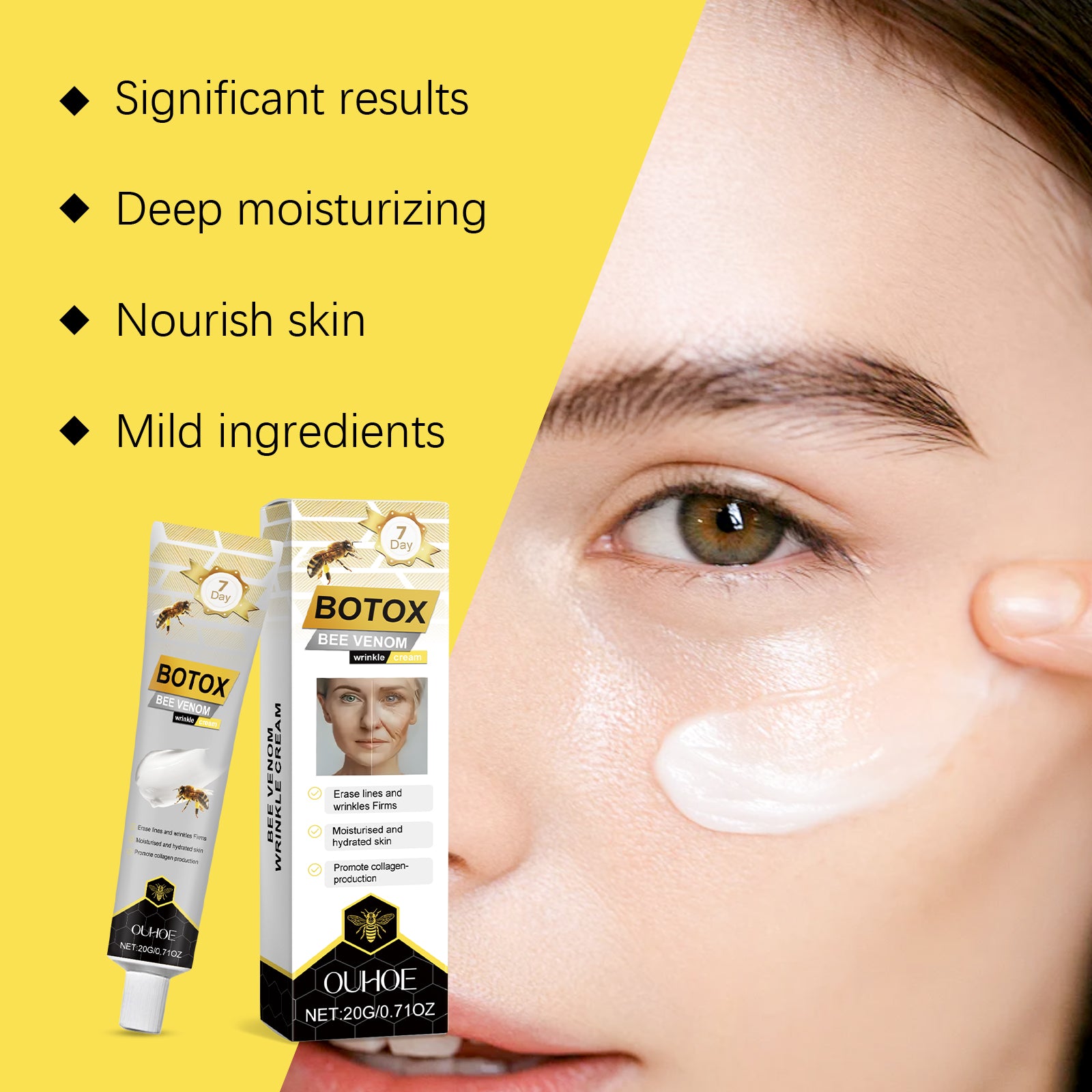 OUHOE Bee Venom Firming Cream, Moisturizes, Hydrates And Brightens The Complexion, Firming And Softening The Skin Care Moisturizing Cream - 5 - CJ