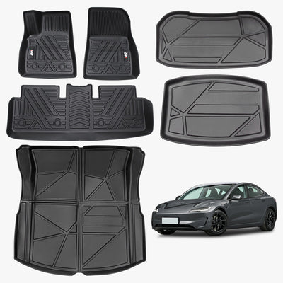 Odorless TPE Floor Mat For Tesla Model 3 2023 - 2025 6 PCS Waterproof Duty - Proof Fully Surrounded Floor Liner Protection Foot Pad - 5 - cjdropshipping