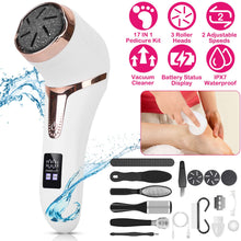17Pcs Electric Foot Callus Remover With Vacuum Foot Grinder Rechargeable Foot File Dead Skin Pedicure Machine With 3 Grinding Heads 2 Speeds Foot Care Tool - 5 - CJ