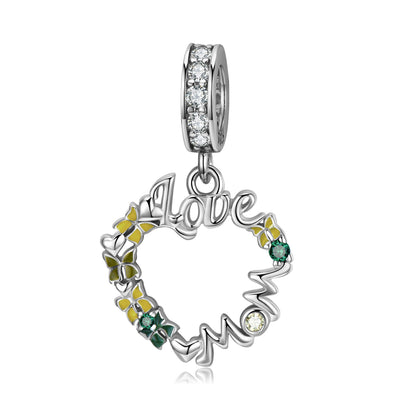 LOVE Mother's Wreath 925 Sterling Silver Pendant Mother's Day Gift Bracelet Diy Accessories Beads - 4 - CJ