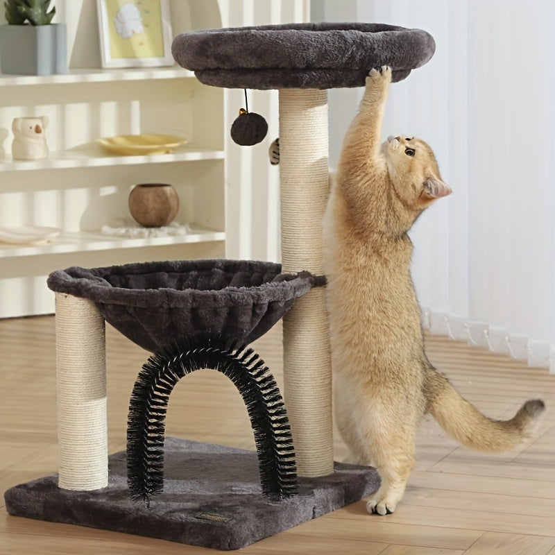 27.8inch Tall Cat Tree Tower For Indoor Cats  Multi-Level Cat Furniture With Sisal Scratching Posts, Plush Perches & Hanging Toys Large Durable Cat Tower, Perfect Gift For Cat Lovers