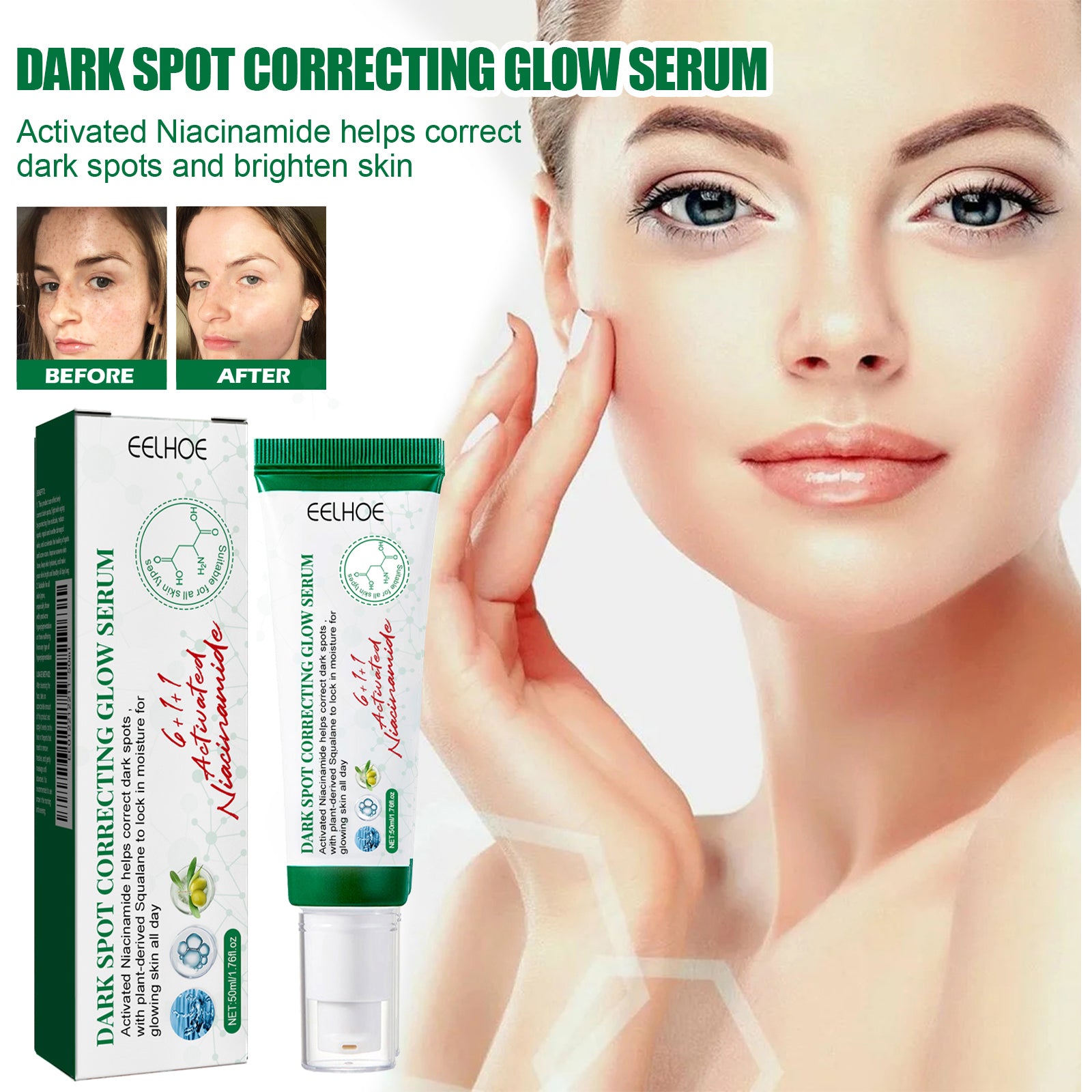 EELHOE Brightening Essence lightens spots, moisturizes facial skin, hydrates and brightens daily skin care and beauty essence - 5 - CJ