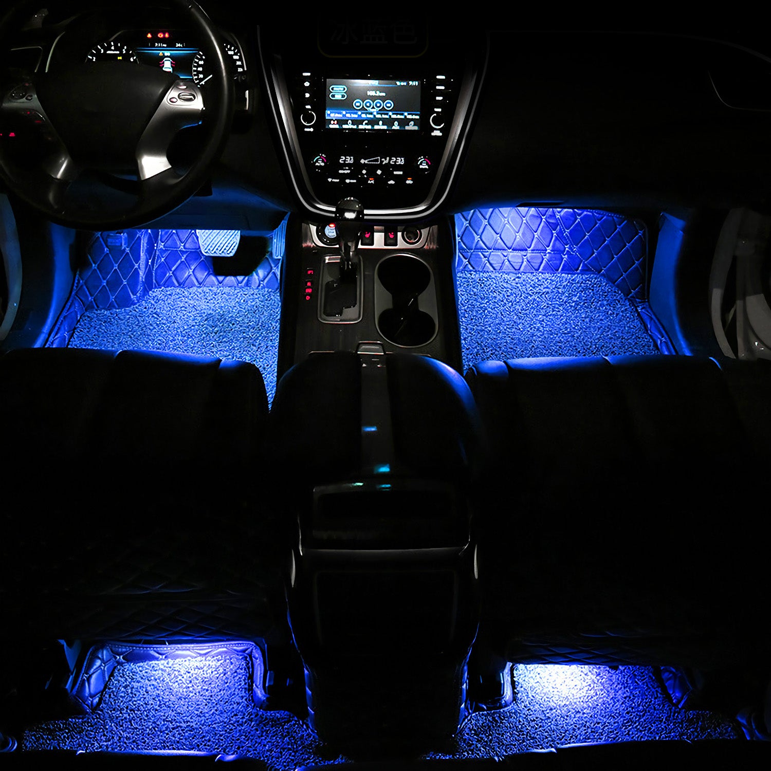 4Pcs Car Interior LED Atmosphere Light Car Charge Decorative Lamp DC 12V Blue Light - 5 - CJ