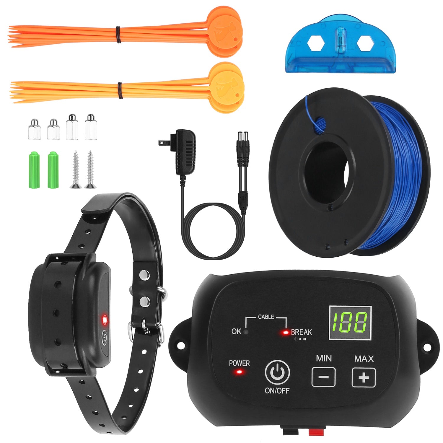 1Set Dog Fence System Pet Containment System With One Hundred Adjustable Levels IPX7 Waterproof Rechargeable Receiver Underground Fence For Small Medium Large Dog - 5 - CJ