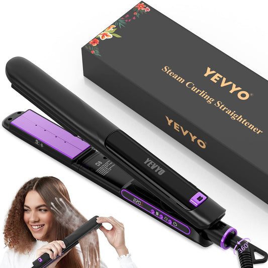 Professional Salon Titanium Vapor Straightening Irons, Light Steam Flat Iron - 5 - CJ