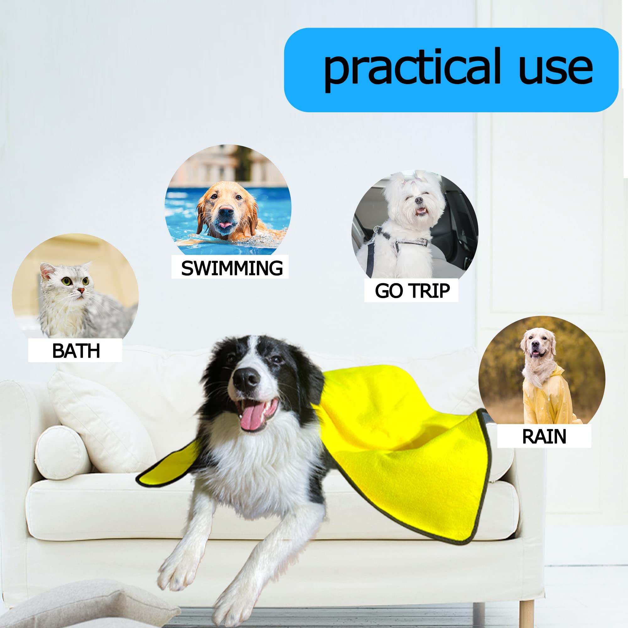 Dog Towels For Drying Dogs Drying Towel Dog Bath Towel, Quick - drying Pet Dog And Cat Towels Soft Fiber Towels Robe Super Absorbent Quick Drying Soft Microfiber Pet Towel For Dogs, Cats Yellow - 5 - CJ