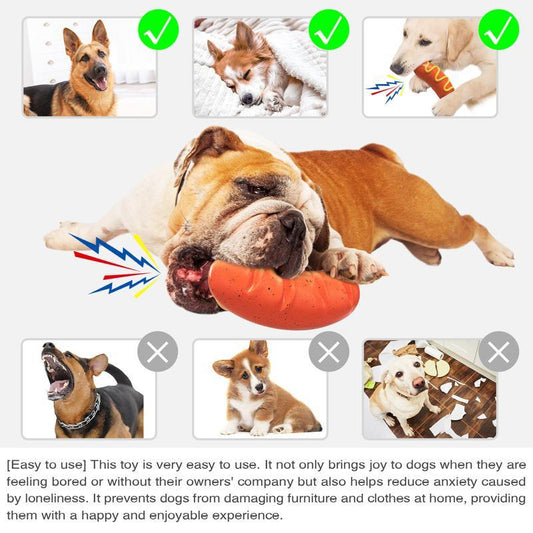 PPOKEl Dog Chew Toys Aggressive - Chaewers.Indestructible Dog Toy For Aggressive Chewer,Tough Chew Toys For Dogs  Rubber  Orange Plain - 5 - CJ