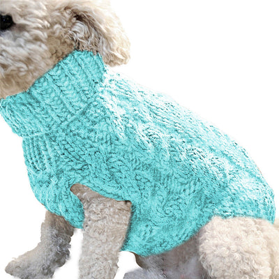New Pet Sweater Dog Clothes Pet Supplier Winter Warm Clothing - 0 - CJ - Light Blue - L - CJJJCWGY02401 - Light Blue - L