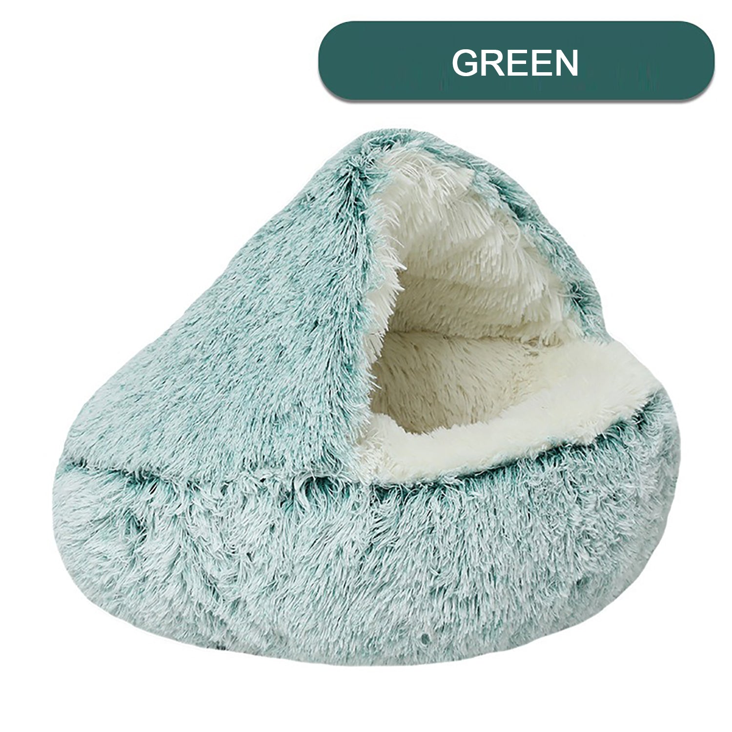 Luxurious Plush Round Cat Bed Cat Bed Round Soft Plush Burrowing Cave Hooded Cat Bed Donut For Dogs Cats - Semi - Enclosed For Cozy Warmth, Easy - Clean Durable Design, Ideal For Winter Comfort - 5 - CJ