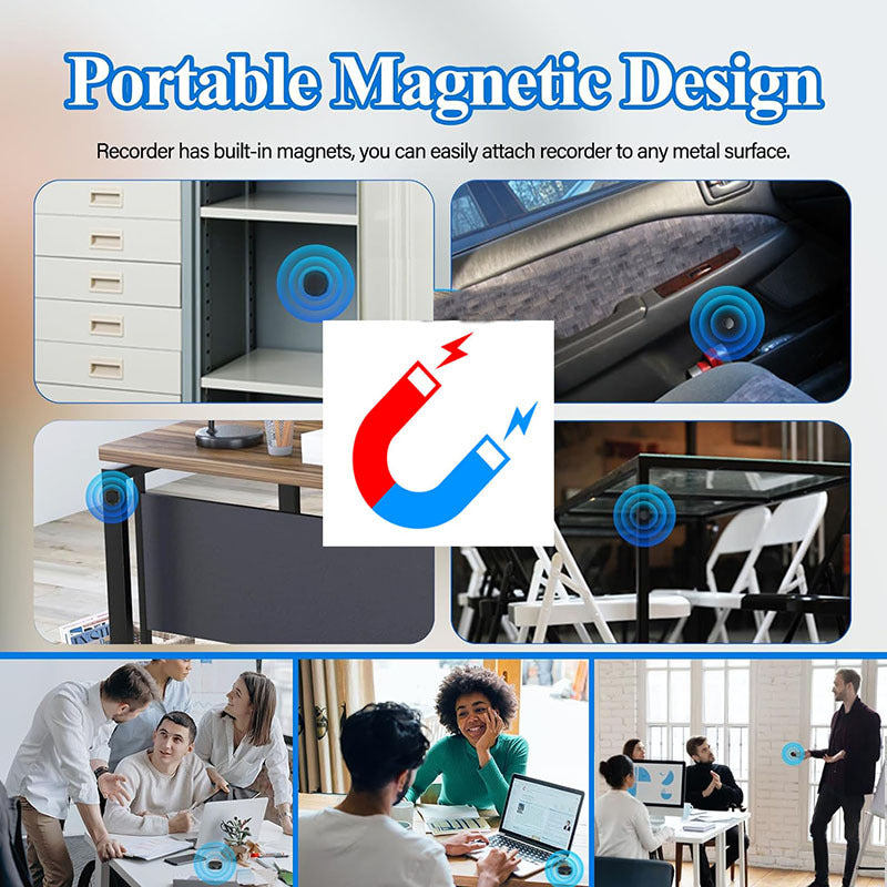 Magnetic Voice Activated Recorder Device,MP3 Voice Records With Microphone,60 Hours Continuous Portable Audio Recorders For Work,Lectures,Meetings,Interviews,Small USB-C Audio Recorder