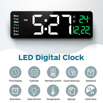 UK 16 - inch LED Digital Clock With Battery - 5 - CJ