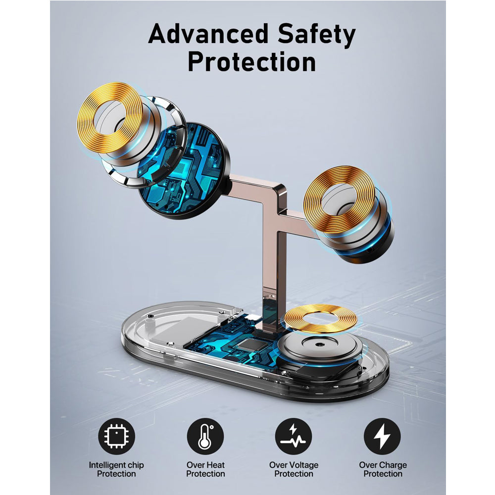 4 In 1 Aluminum Alloy Magnetic Wireless Charger Stand - 5 - CJ