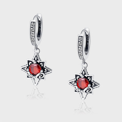 Six Star Star 925 Silver Ear Pendant Earring Jewelry Girl - 4 - CJ