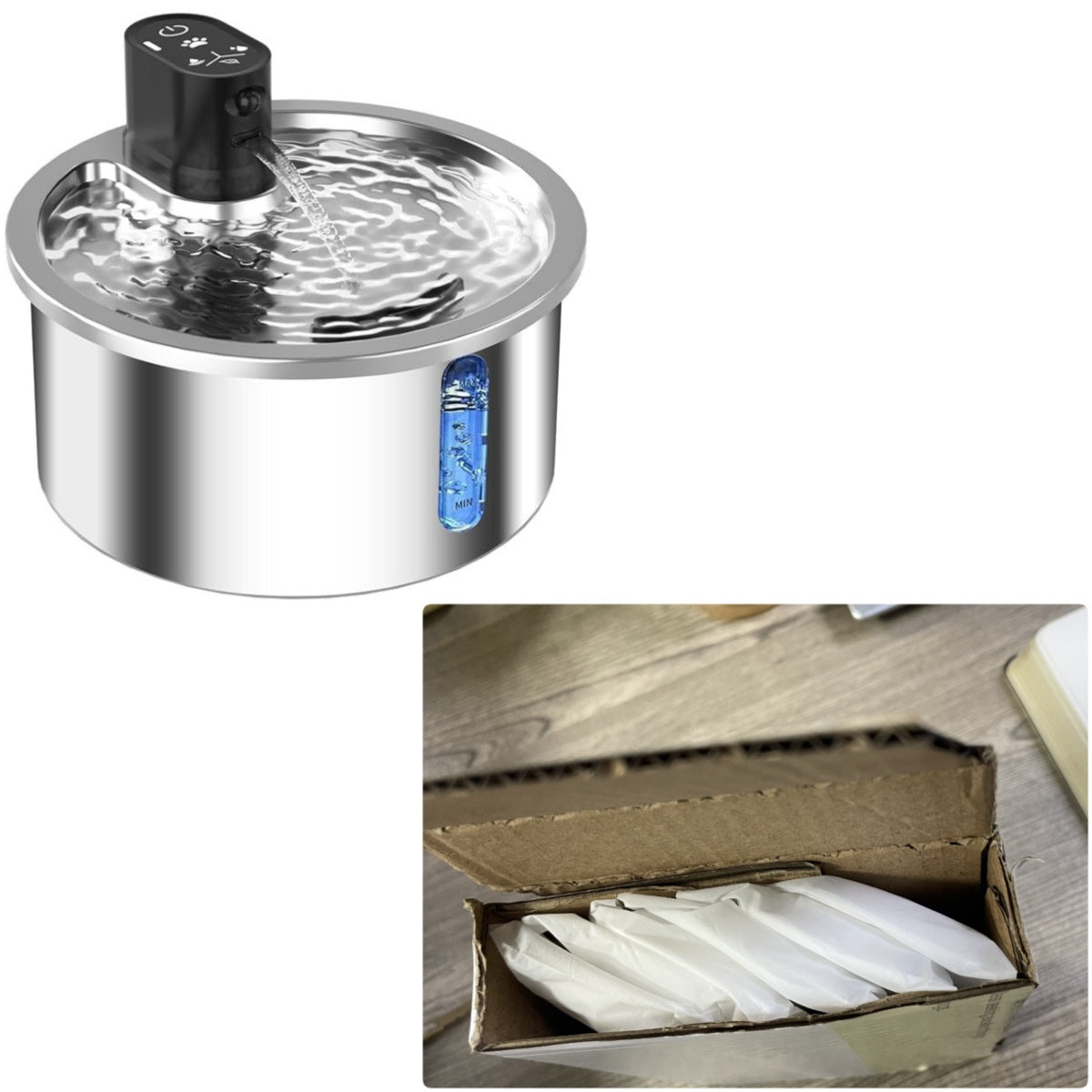 Cat Water Fountain Stainless Steel Constant Temperature Heating Cycle - 0 - CJ
