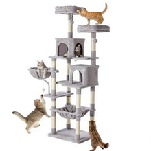 71 - inch Cat Tree Tower, Large Multi - story Cat Climbing Tower, Natural Sisal Grabber Posts, Extended Platform, Hammock - 5 - CJ