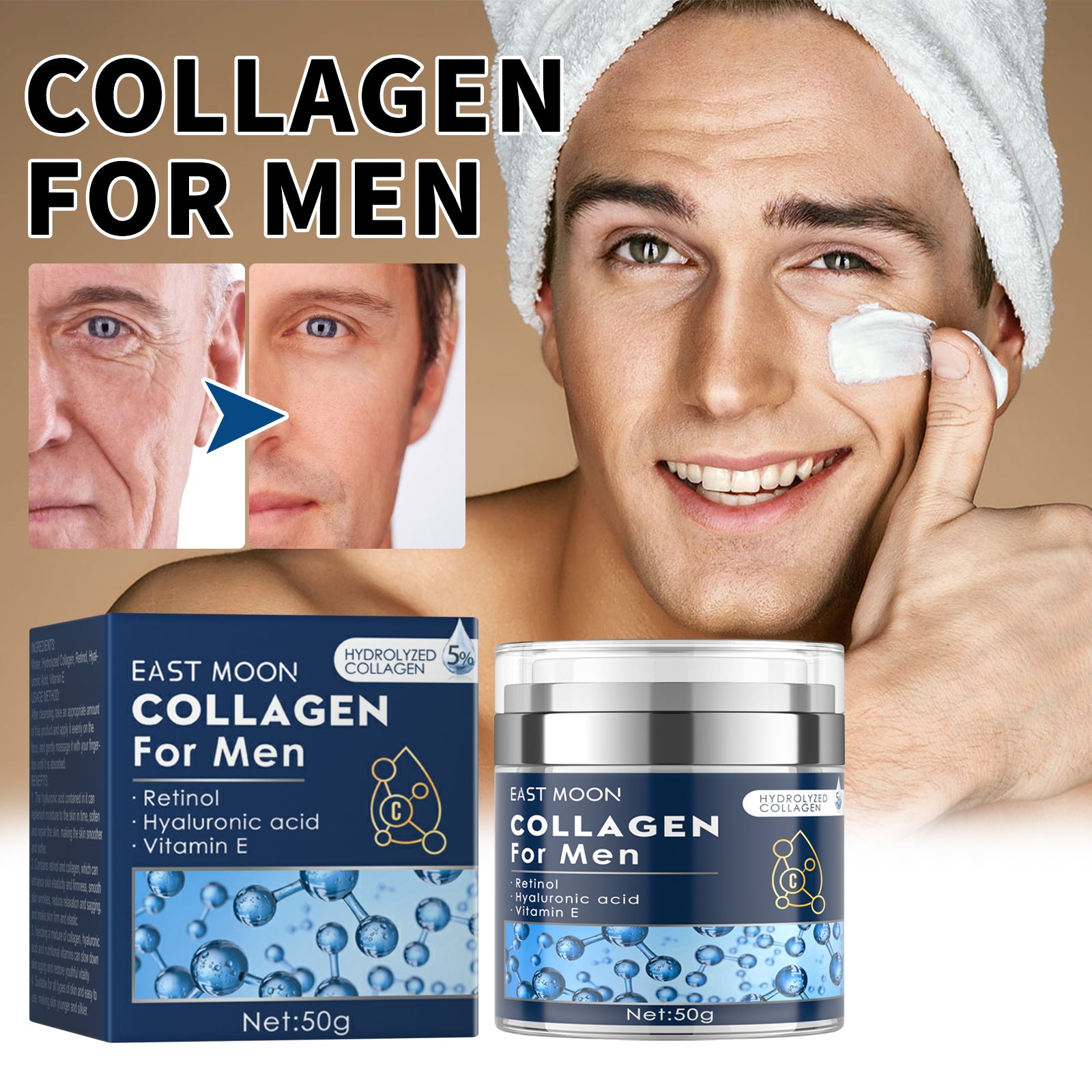 East Moon Men's Anti - wrinkle Cream To Lighten The Fine Lines And Wrinkles Tightening Facial Skin Hydration Anti - aging Cream - 5 - CJ