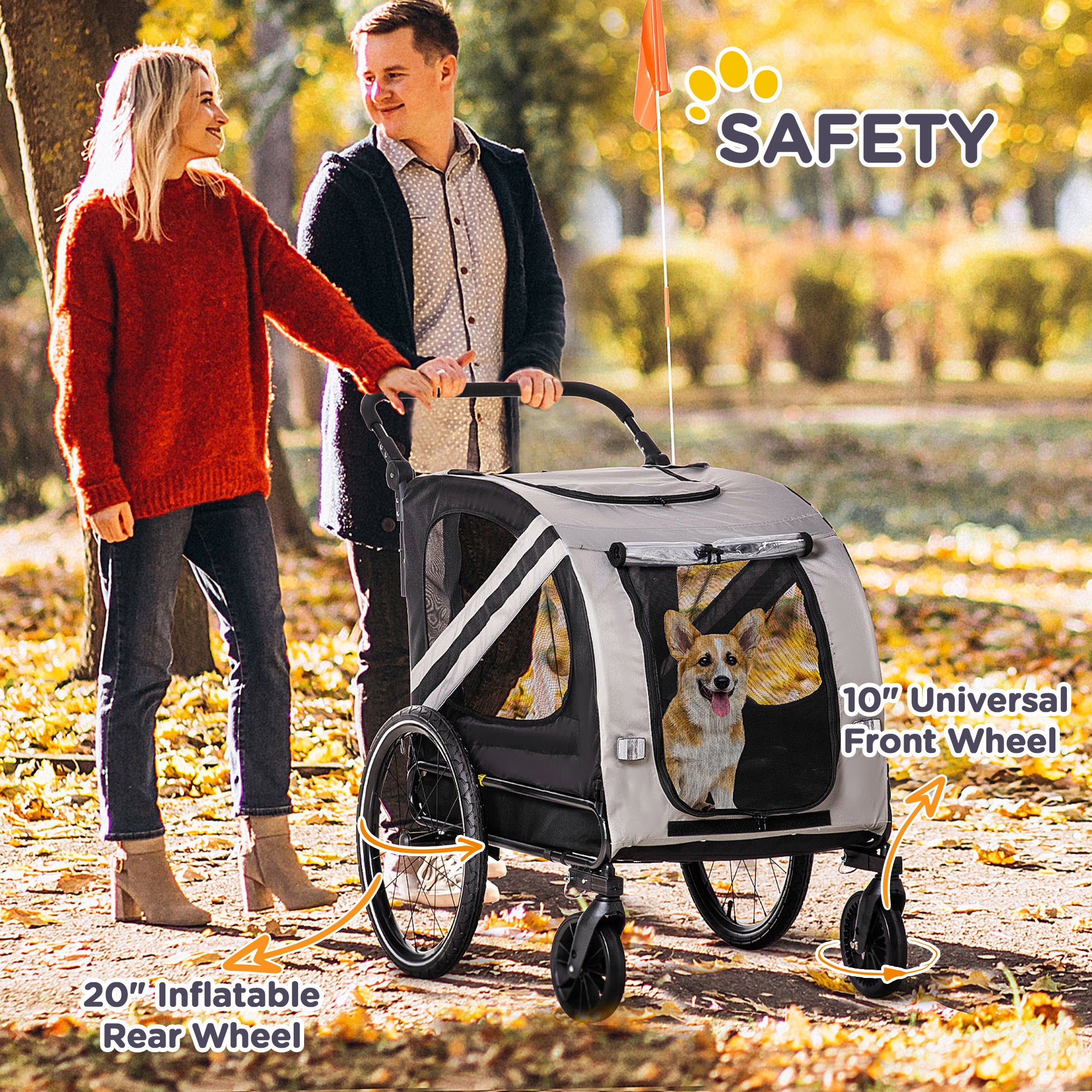 2 - in - 1 Pet Bike Trailer for Small Dogs - 5 - CJ