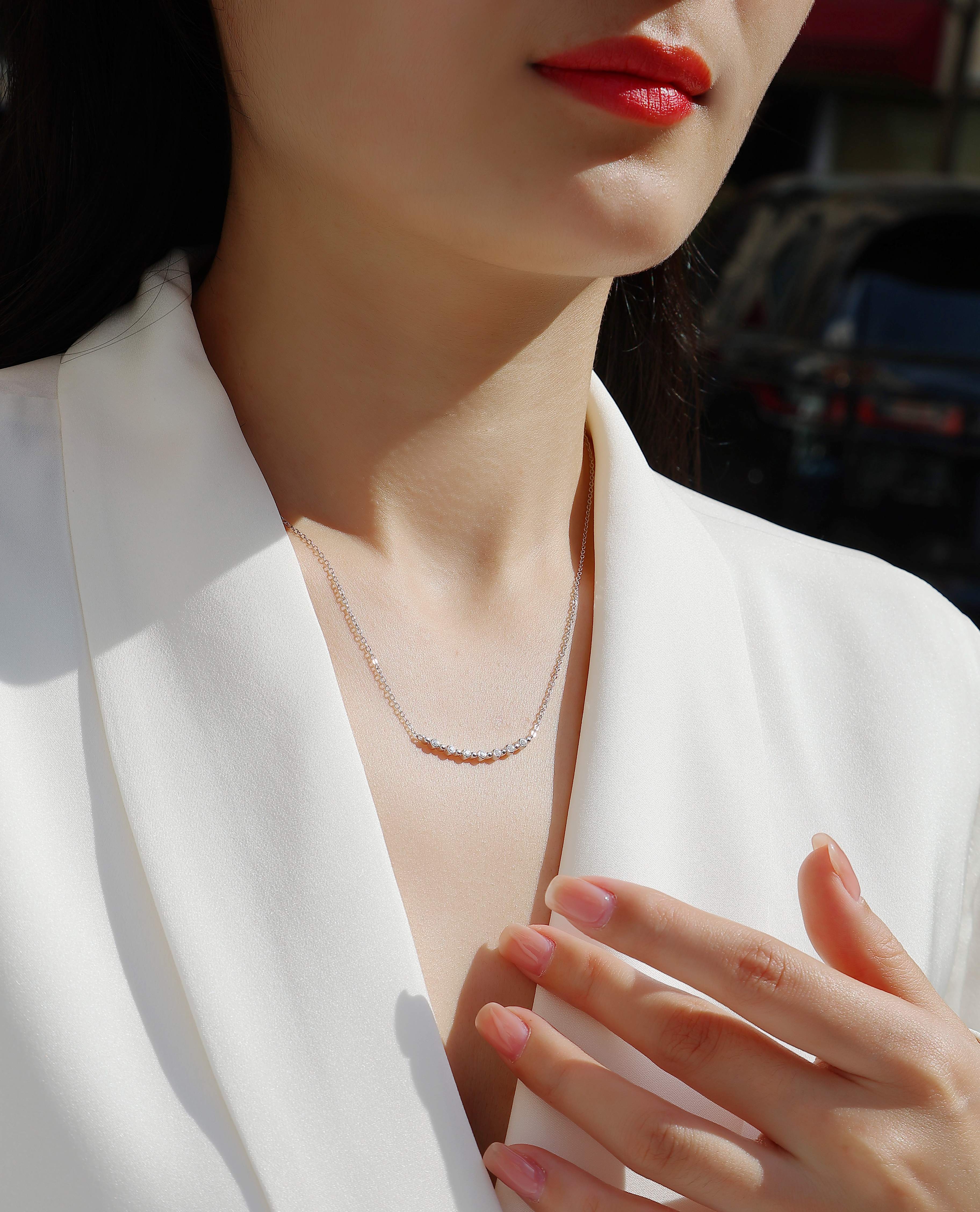 1White Moon And Stars - A Fashionable And Luxurious Diamond Jewelry Pendant Set With Moissanite S925 Sterling Silver And Platinum Plating Prohibit TikTok sales - 5 - cj