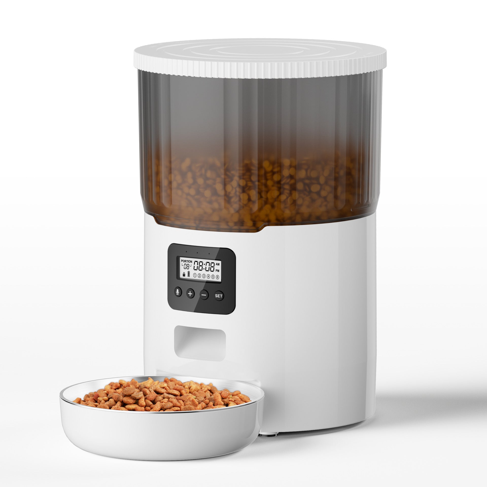 Cat Smart Dog Automatic Pet Feeder - 0 - CJ - White Transparent Button - American Standard Adapter - CJYD198420408HS