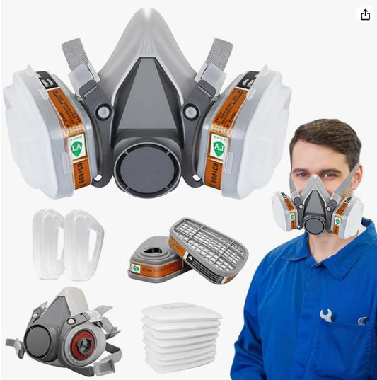 15 In1 Half Face Gas Mask Facepiece Spray Painting Respirator Reusable Safety Suit For 6200 With Filter Chemical And Other Work Protection - 5 - CJ