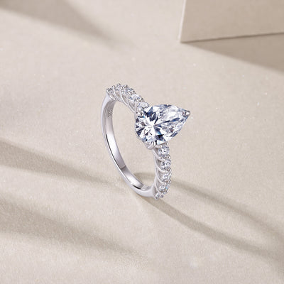 1Moonlight Water Drop - A Fashionable Diamond Jewelry Piece Set With Moissanite S925 Sterling Silver And Platinum Diamond Ring Prohibit TikTok sales - 5 - CJ