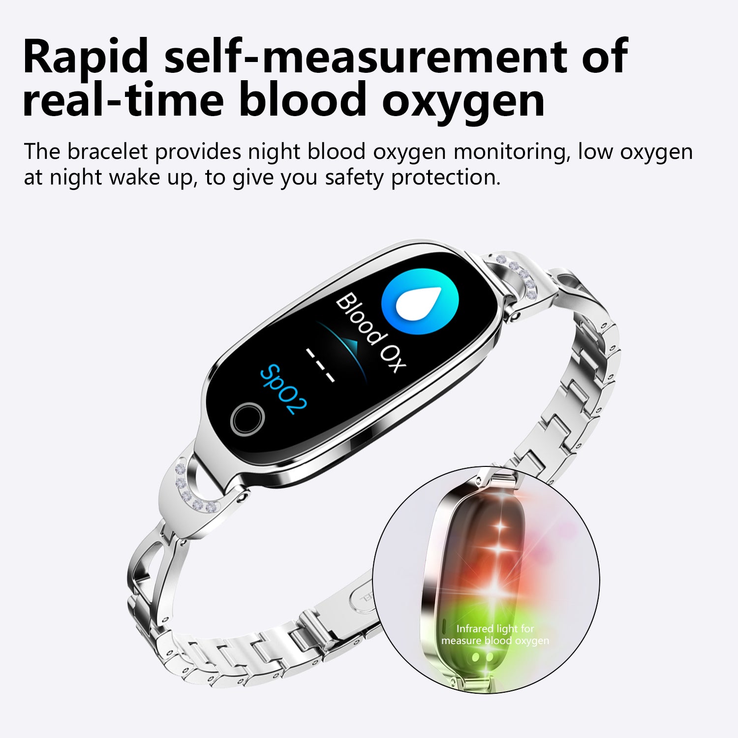 Gold Smartwatch For Women Compatible For Android& IOS,Bling Smart Bracelet With Female Menstrual Cycle Heart Rate Blood Pressure Remote Photography Waterproof Pedometer - 5 - CJ