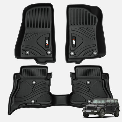 MKR Non - Slip Durable TPE ECO Car Floor Mat Compatible With Jeep Wrangler JL 4xe Not For 2 Door And JL Unlimited Models 2021 - 2024 3 PCS - 5 - CJ