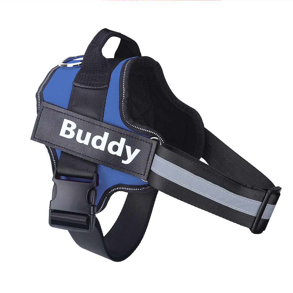 Personalized Dog Harness NO PULL Reflective Breathable Adjustable Pet Harness Vest For Small Large Dog Custom Patch Pet Supplies - 7 - CJ