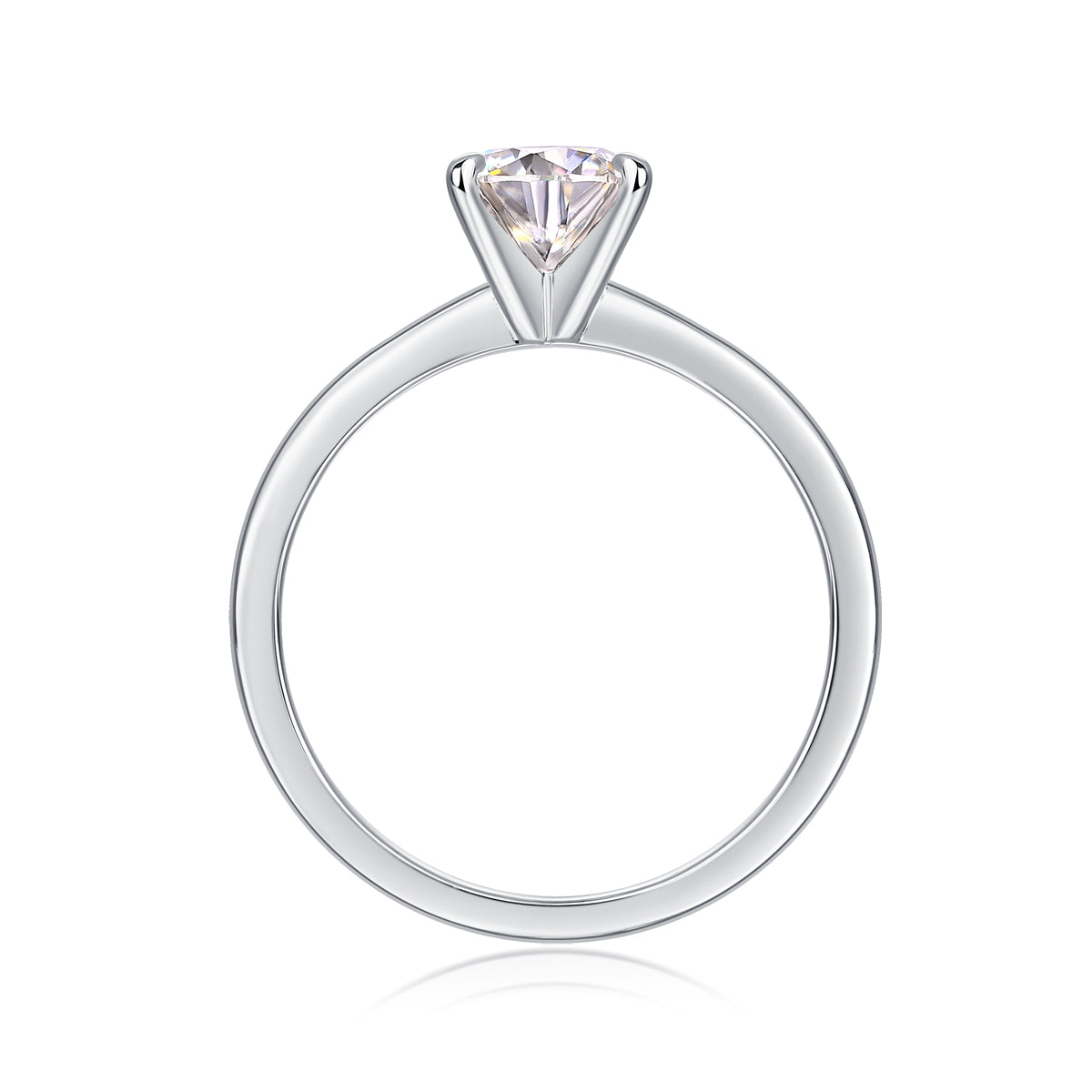 1Classic 4 Prong Diamond Ring Luxury Fashion Set Moissanite Silver Ring Prohibit TikTok sales - 5 - CJ