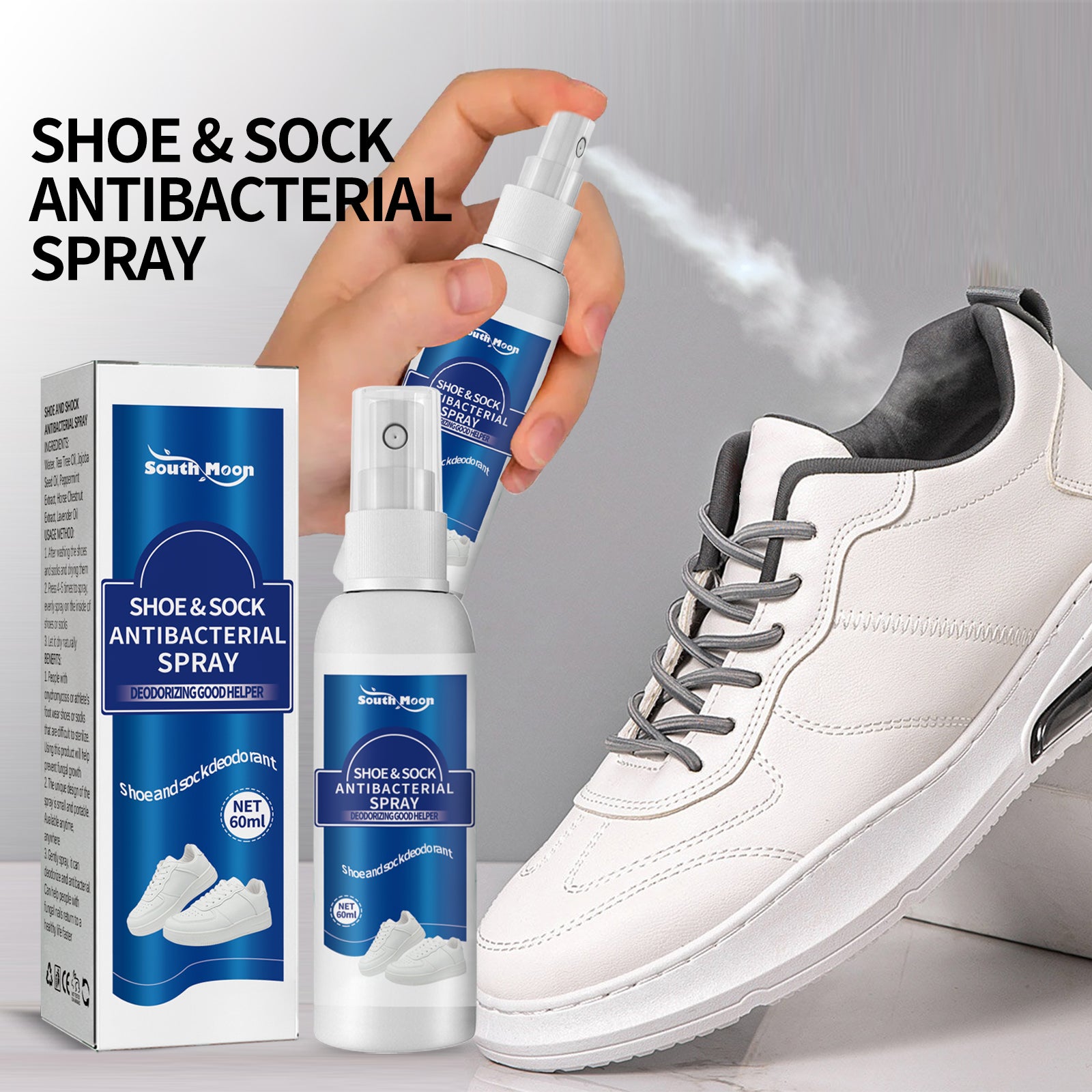 South Moon Shoe And Sock Deodorizing Spray Shoe And Sock Cleaner Sweaty Feet Odor Remover Dry Shoe Cabinet Freshener - 5 - CJ
