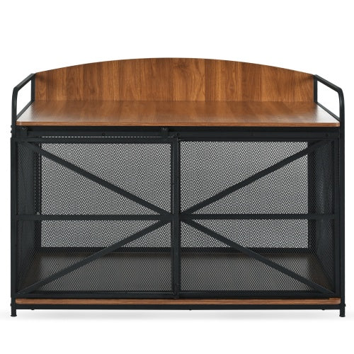 42.8 Heavy Duty Large Dog Crate Furniture For Large Medium Dog, Farmhouse Wooden Dog Kennel Indoor End Table, Decorative Pet House For Large Dogs - 5 - CJ