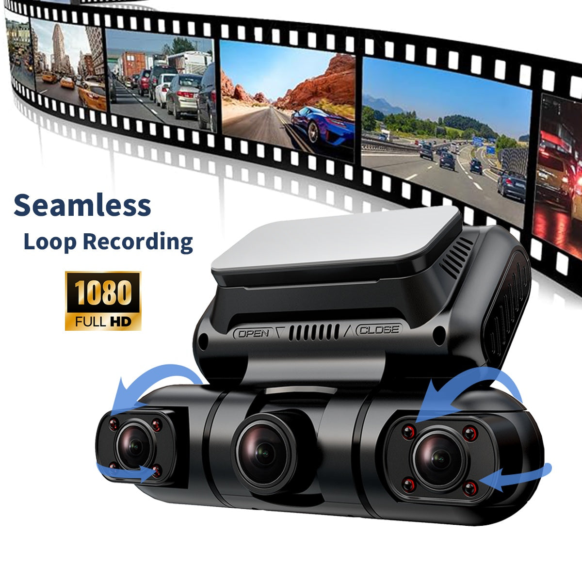Hainatech 360 Degree View 4 Channel Dash Cam Front And Rear Inside Left Right, Dash Camera For Cars, Built - in GPS WiFi Night Vision, 24  7 Recording Parking Mode Monitor, Free 128G Card - 4 - CJ