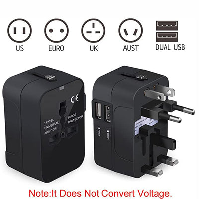 Travel Adapter, Worldwide All In One Universal Travel Adapter Wall Charger AC Power Plug Adapter Wi - 5 - CJ