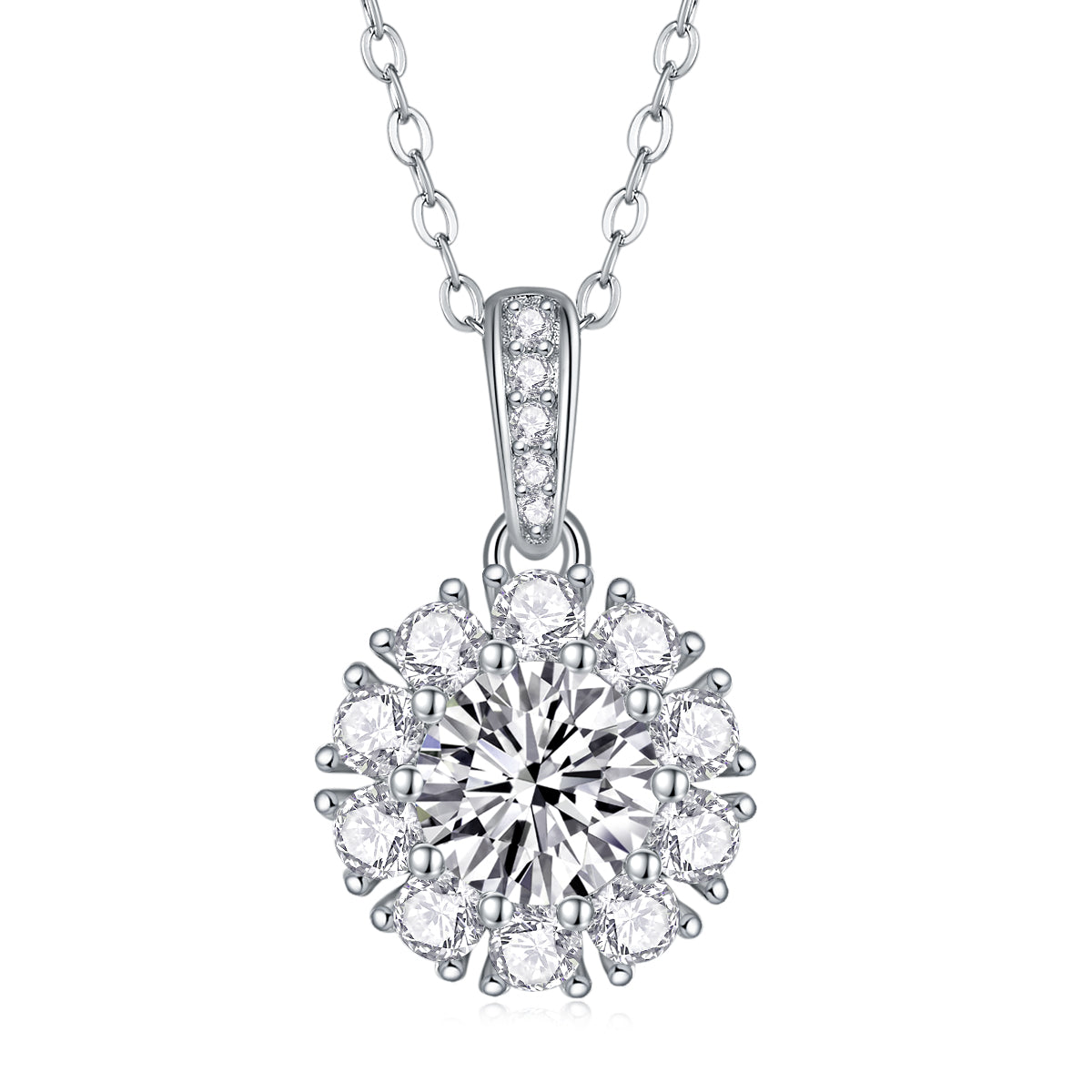 1Blossom - A Fashionable And Luxurious Diamond Jewelry Pendant Set With 1 - carat Moissan Diamond S925 Sterling Silver And Platinum Plating Prohibit TikTok sales - 5 - cj